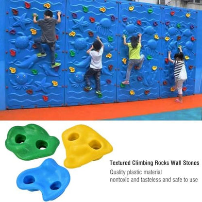 JEOZBM 20 Rock Climbing Holds, Rock Wall Climbing Kit with with Mounting Hardware, Plastic Kids Wall Rock Climbing Stone, Children's Sports Equipment Rock