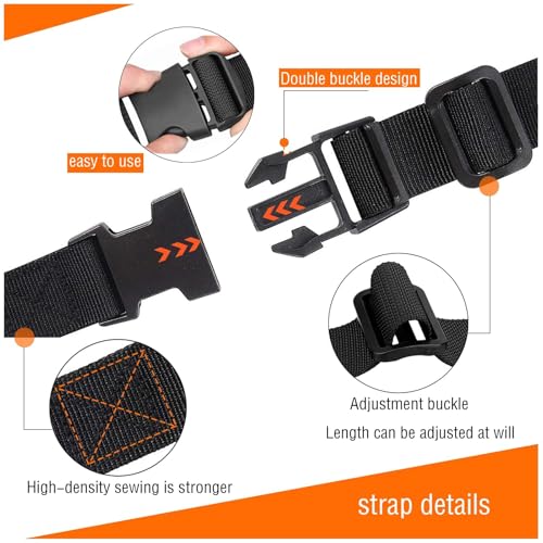Nylon Strap with Buckle, Quick Release Short Adjustable Straps with Buckles, Securing Tie Down Straps for Backpacking, Compression Golf Bag, Camping Outdoor Activities 1" x 94" (8ft) 4Pcs - size: 8ft