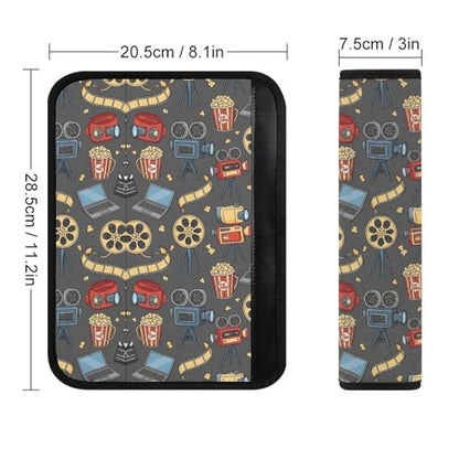2PCS Movie Lovers Cinema Seat Belt Cover Breathable Seat Belt Cushion for Adults and Children, All Vehicles, Comfortable Driving - color: Pattern 432