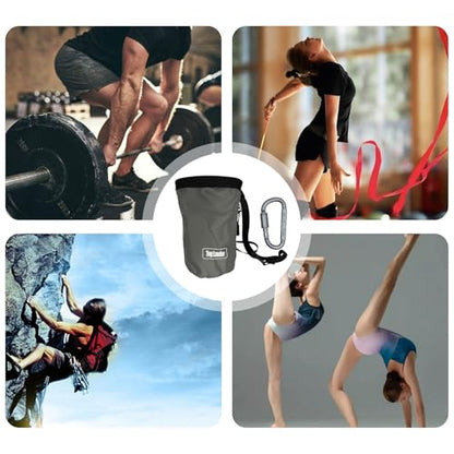 Rock Climbing Bag Anti-Slip Multifunctional Flexible | Waterproof for Climbing Bouldering Gymnastics Fitness Weight-Lifting Strongman Gym Workout Bouldering Chalk Pouch Climbing - color: Gray powder bag + D-shaped buckle