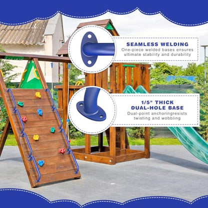 Dolibest 6 Pack 17 Inch Playground Handles, Metal Monkey Bars Indoor & Outdoor, Heavy Duty Ceiling Grab Bars & Wider Base for Climbing Frames, Treehouses, Swing Sets, Wall Ladders & Bunk Beds –Blue - color: ‎blue 2- 17 Inch-6pcs