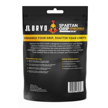 BRYO Spartan Grip Loose Chalk Bag Refill - 14.1oz - Premium Sports Chalk for Enhanced Grip - Ideal for Weightlifting, Climbing, Gymnastics, and More | Loose 14.1 oz sports chalk improves grip for weightlifting, climbing, gymnastics, powerlifting, and trai