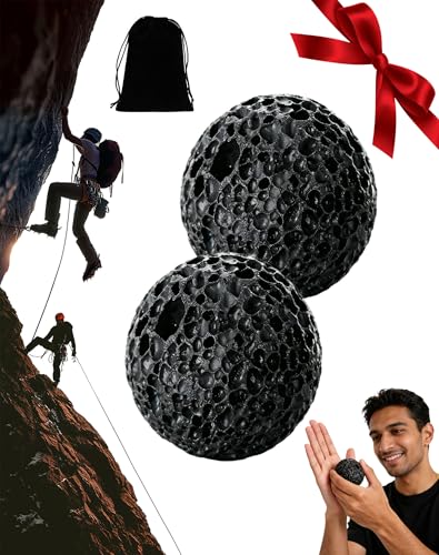 Callus Ball for Hand, Moon Grip Ball Callus Rock, Textured Hand Grip Strengthener, Grip Strengthener & Hand Gripper Alternative, Improve Strength, Rock-Solid Hands, For Rock Climbers, Gym Rats - color: 2*black, size: 1.57in