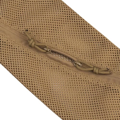Tactical Mesh Pouch Insert, Modular Utility Admin Pockets Travel Organizer EDC Zipper Pouch 6X12,12X12 - color: TAN, size: 6"x12"
