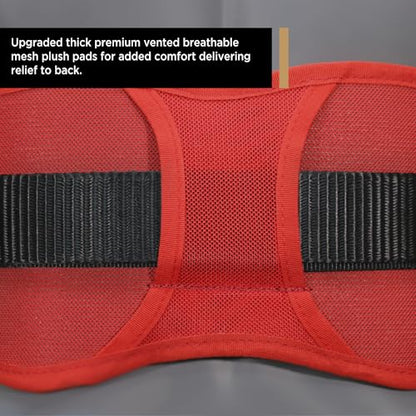 AFP Heavy-Duty 2 D-Ring Waist Body Belt w/Tongue Buckle Premium Stitching (OSHA/ANSI PPE) - color: Red & Black, size: Large-XLarge