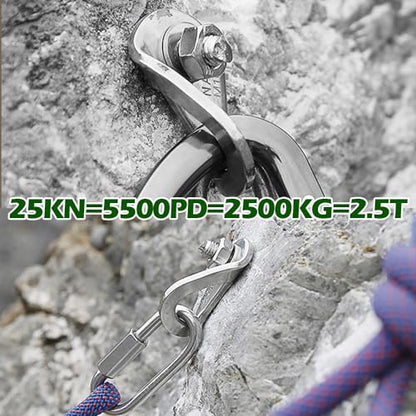 Climbing Holds Anchor Set - 6 PCS - Stainless Steel Bolt Hanger and Bolt Heavy Duty Climbing Holds Weight 2500KG for Indoor Outdoor Climb Train - size: 10MM