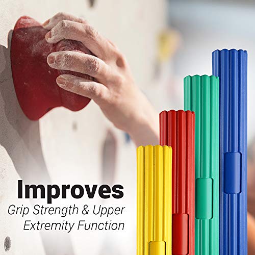Logest Twist Hand Exerciser Bars for Physical Therapy - Relieves Tendonitis Pain & Improve Grip Strength - Tennis Elbow, Golfer's Elbow, Tendonitis, Wrist, Forearms Pain Relief Hand Therapy Bar - color: 4 Piece Set - Yellow Green Blue Red - X-Light Light
