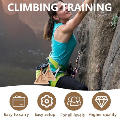 Climbing Hangboard for Rock Climbing Training – Wooden Fingerboard with Multi-Grip Design – Strengthen Fingers & Grip – Easy Mount for Home & Gym - color: Brown 2