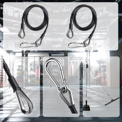 LOOEEL 2 Pack 39 Inch Fitness Extension Cable,Fitness Extension Rope Attachments Home Gym Cable Pulley System Fitness Cable for Tricep Pull Down and Leg Exercise Home Gym Machine Accessories