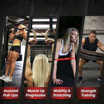 WODFitters Pull-Up Assistance Bands - 5 Band Set for Ultimate Pull Up and Muscle Up Training