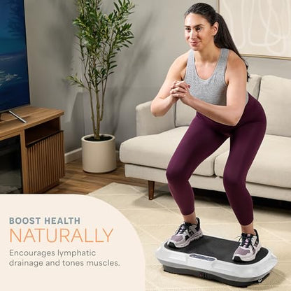 Lifepro Waver Vibration Plate Exercise Machine with 99 Speeds & 10 Presets | Resistance Bands, Non-Slip Surface, 330 lbs Capacity — Vibration Plate for Lymphatic Drainage, Body Toning, Full-Body Workout - color: White