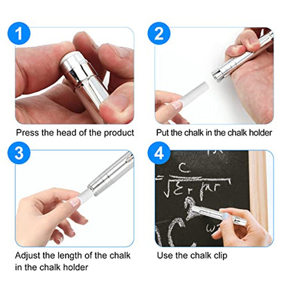 2Pcs Chalk Holders for Teachers Aluminum Chalk Holder for Chalkboard Teacher's Chalk Stick Holder for Wall Office School Chalkboard Painting Writing