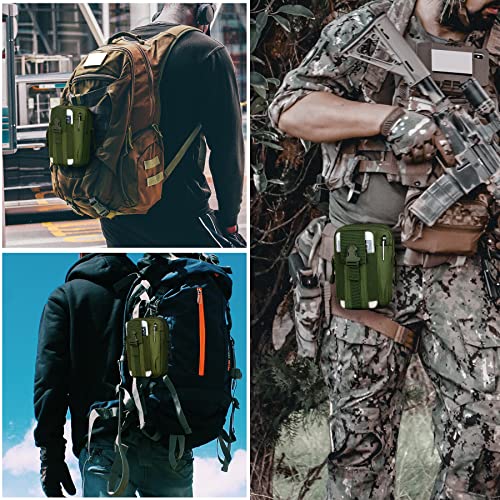 Tactical Molle Pouch Compact Utility Waist Bag Phone Holster Holder for 4.7"-6.9" iPhone 15 Pro Max/15 Pro/14 Plus/14 Pro Max/14/13 Pro Max/13 Pro/12 Pro Max/11 Pro Max - color: Army Green