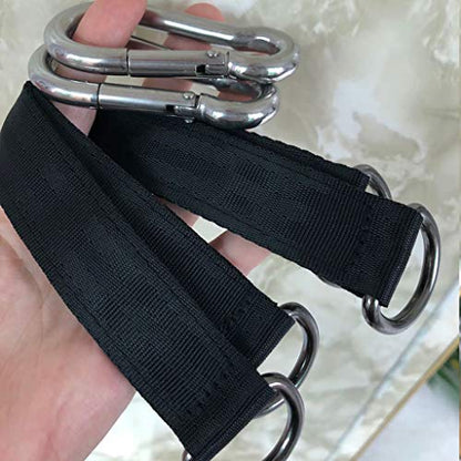 Swing Straps, 2 PCS 24cm / 9.45inches Heavy Duty Hanging Straps Holds 440 lbs with Carabiner Perfect for Tree Swing Seat, Hammock, Plank