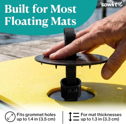 Lily Pad Floating Mat Accessories Kit | Tether, Grommet & Straps | Complete Floating Mat Kit: Bungee Tether, Grommet Hardware & Storage Straps, For Lily Pad Mats at Lake, Pool & Dock - color: Complete Kit