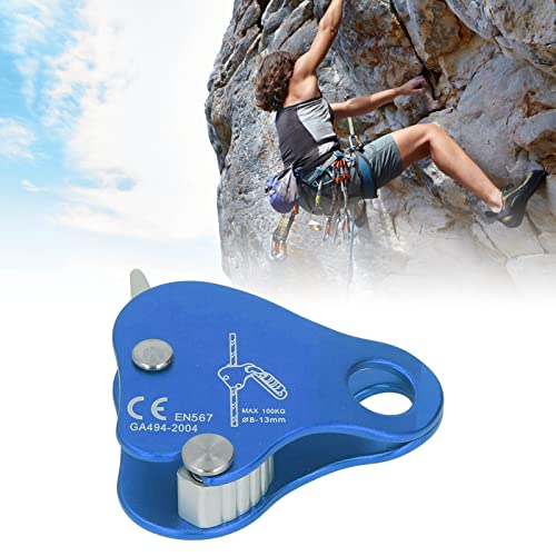 Kadimendium Climbing Rope Grab Stopper Aluminum Alloy Self Locking Grip Clamp for Cave Exploration (Blue) - color: Blue