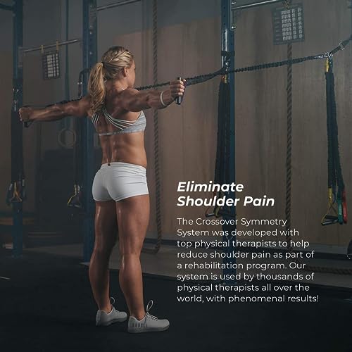 Crossover Symmetry Shoulder System Includes Two Sets of Resistance Bands Attachments Training Guide Exercise Chart Online Workouts for Home Fitness Rehab Rotator Cuff Exercises - style: Athletic Squat Racks