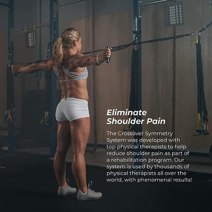 Crossover Symmetry Shoulder System Includes Two Sets of Resistance Bands Attachments Training Guide Exercise Chart Online Workouts for Home Fitness Rehab Rotator Cuff Exercises - style: Athletic Wall Mounts