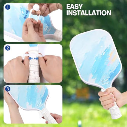 Pickleball Paddle Grip Insert, Ergonomic Finger Rest for Enhanced Control & Stable Grip, Fits Most Standard Pickleball Paddles, Pickleball Paddle Accessory 2PCS - color: white