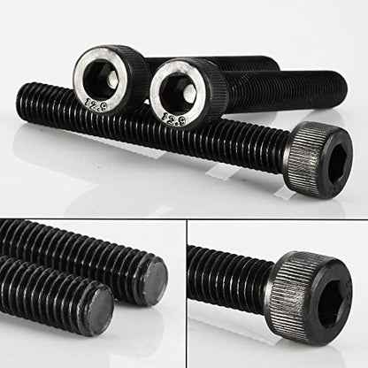 M4 x 25mm Socket Head Cap Screws, Grade 12.9 Alloy Steel Black Oxide, Allen Socket Drive, Full Thread, 50 PCS - size: M4 x 25mm