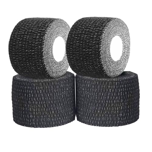 4 Roll Weightlifting Thumb Tape Total 1.5" x 28 yard Premium Adhesive for Olympic Weight Lift, Cross Fitness, Lifting, Stretch Athletic Finger Wrap, Protects Thumb Fingers Hand, Enhances Grip - color: Black-1.5"-4Roll