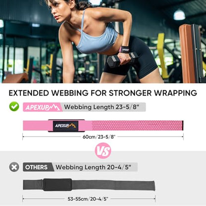 Weight Lifting Straps for Weightlifting, Lifting Wrist Straps Gym, Deadlift Strap, Anti Slip Silicone Weightlifting Strap Men Women Powerlifting, Strength Training - color: Pink, size: 2 Pair