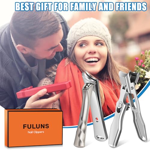 Toenail Clippers for Seniors Thick Toenails, Large Nail Clippers for Men Thick Nails with Catcher, Sharp Fingernail Clipper with Safety Lock Heavy Duty Slanted Nail Cutter Gifts for Men Women Adults - style: Silver Slanted Nail Clippers Set