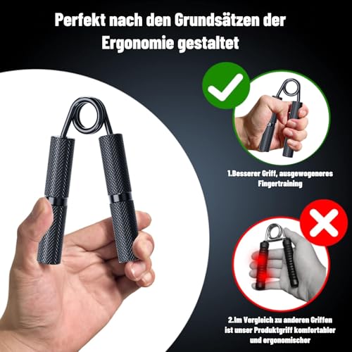 Grip Strength Trainer 6 Pack,100LB-350LB Hand Exerciser Gripper Forearm Finger Strengthener Non-Slip Suitable for Hand Rehabilitation Finger Strength Training, Muscle Building, Home Gym - color: Black,6Pack,100-350LB