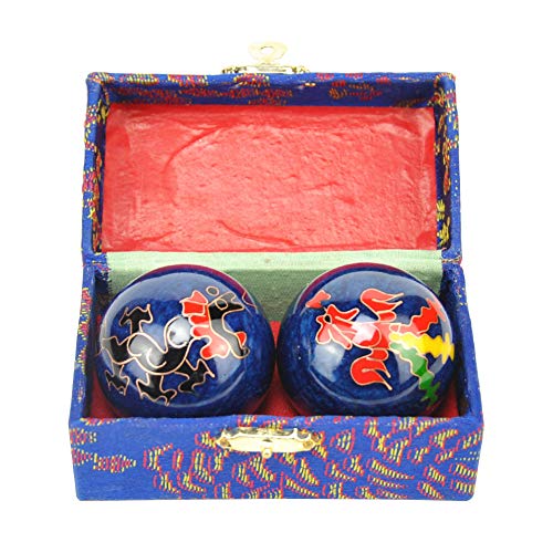 2 Pcs Baoding Balls, Chinese Health Exercise Stress Balls, Meditation Massage Handball with Box, Hand Exercise Ball for Hand Remedy and Stress Relief(Color:Green Taichi) - color: Green Taichi