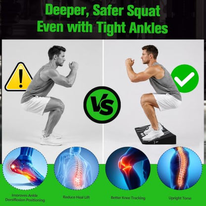RedSwing Squat Wedge Block | Non-Slip Slant Board for Heel Elevated Squats, Deadlifts & Weightlifting - One-Piece Design for Home Gym & Fitness
