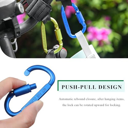 2PCS Hook for Hanging Helmet Goggle Headsets Bags, Heavy Duty Carabiner Clip, Adjustable Strap Hook for Scooter (Blue) - color: Blue