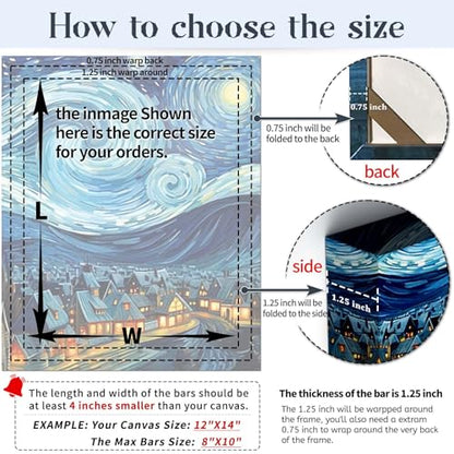 Canvas Stretcher Bars 12x12 Inch Frame Kit, Available in 25+ size Wood Stretcher Bars for Home and Office, Gallery Wrap Wall Arts Supply for Oil Painting, Poster, Picture & Paint by Numbers - size: 12" x 12"