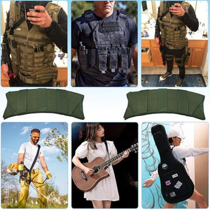 Ultra Thick Shoulder Strap Pad 2 Pack, Heavy Load Backpack Strap Pads, High Elasticity Tactical Bag Shoulder Pads - color: 2PCS-Green