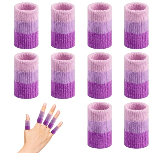 10 PCS Crochet Finger Guard，3.9-Inch Finger Crochet Finger Protector Cover | Compression Sleeves for Knitting Finger Protector for Tension Control and Preventing Yarn Burn