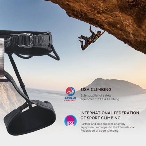 KAILAS Airo Rock Climbing Harness Men Roofing Harnesses Rescue Mountaineering Safety Belt Women Comfortable Lightweight - color: Black, size: Medium