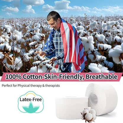 Athletic White Sports-Breathable-Easy Tear-No Sticky Residue+ Ice Tape, Self Sticking Bandage Wrap （No Refrigeration Needed）, Instant Cold Compress Compression
