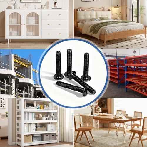 50 Pcs 1/4-20 x 1-1/2 Flat Head Socket Cap Screws Countersunk Bolts,304 Stainless Steel 18-8,Allen Socket Drive,Black,Fully Machine Thread (1/4-20 x 1-1/2 50pcs) - size: 1/4-20 x 1-1/2 50pcs