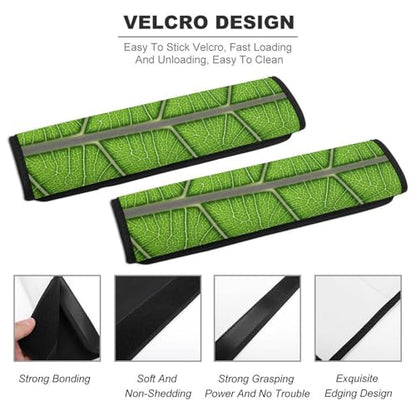 Universal Soft and Comfortable Seat Belt Cover for Adults and Children, Most Cars, 2 Pack Green Food Lettuce Texture Seat Belt Covers Cushion Neck and Shoulder Support - color: Pattern 1180