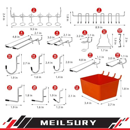 Peg Board Organizer Accessories,278 Pieces pegboard Accessories,Premium peg Board Hooks for Hanging,one of The Professional pegboard Wall Organizer for Garage