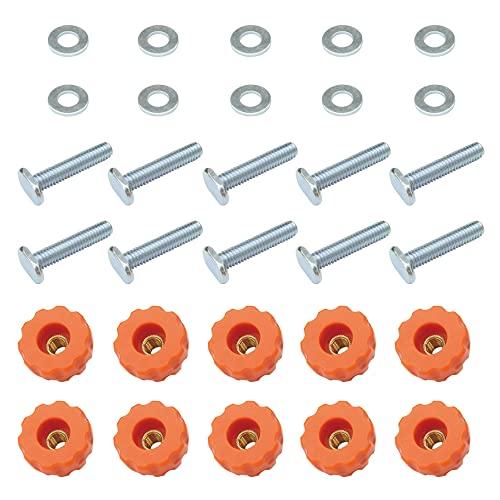 O'SKOOL T-Track Knob Kit with Threaded Through 5/16-18 Knobs, T-Bolts and Washers for Woodworking Jigs and Fixtures – 10 Pack, HW05 - style: 5/16"-18 Knob Kit