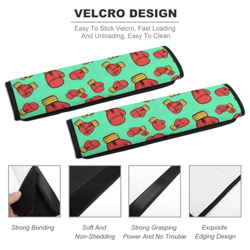 Soft Padded Car Seat Belt Pad for Elderly Support, Stroller Pushchair High Chair, 2 Pack Red Boxing Gloves Shoulder Harness Cover Anti-Slip Pad - color: Pattern 932