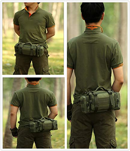 Utility 3P Military Tactical Duffle Waist Bags MOLLE Assault Shoulder Backpack Multifunction EDC Pouches Heavy Duty Fanny Packs (Army Green) - color: Army Green