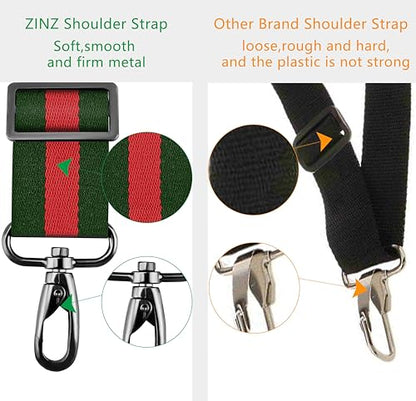 ZINZ Shoulder Strap 58" Ultra-Thick Fixed Padded and Adjustable Buckles Crossbody Strap for Briefcase Laptop Bag Luggage - color: Stripes-grrdgr