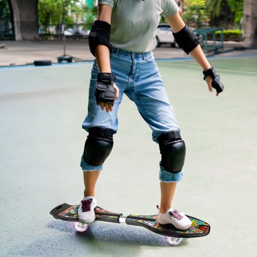 Simcat Caster Board, Skateboard with 360-degree Casters and Illuminating Wheels, Lightweight Durable Twistboard for Kids, Teenagers and Adults - color: 3