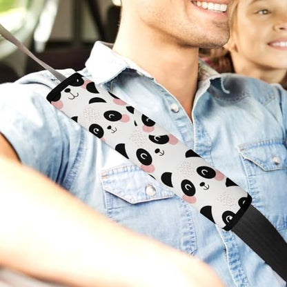 2 Pack Cute Panda Modern Art Seat Belt Shoulder Pad Breathable Shoulder Harness Cover for Child, All Vehicles, Neck and Shoulder Support - color: Pattern 1148
