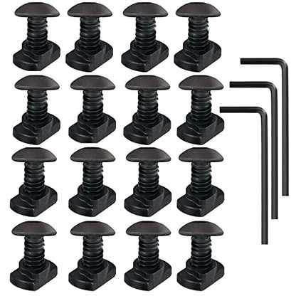 16 Pack M5 T-Nut Metric Camming Screw Replacement Sets Compatible with Standard Rail Systems, with Thread Locking Screws, Allen Wrench and Nuts(16 x Screws, 16 x Nuts and 3 x Wrench) - color: M5 T-Nut Metric Camming Screw