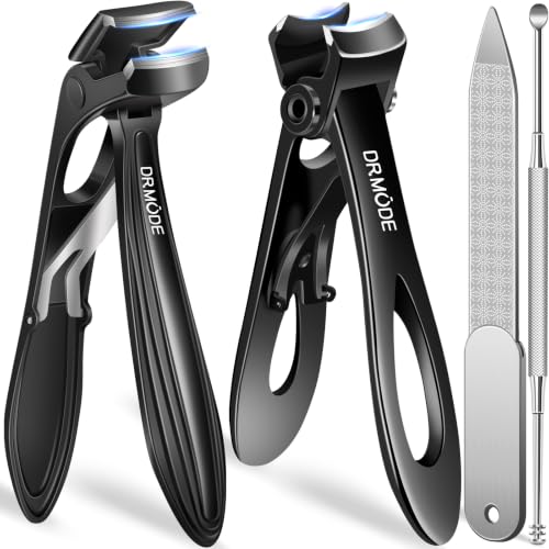 Toenail Clippers for Thick Toenails for Seniors, Angled Head Long Handled Toe Nail Clippers for Men with Wide Jaw Opening, Heavy Duty Large Finger Nail Clippers Adult Cutter with Catcher, Black - style: Black Wide Opening & Angled Head