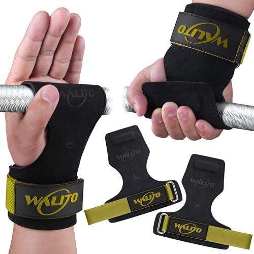 Weight Lifting Wrist Strap，Double Layer Leather Wrist Wraps with Neoprene Padding for Weightlifting & Deadlifts – Adjustable Gym Straps for Men & Women - color: Green