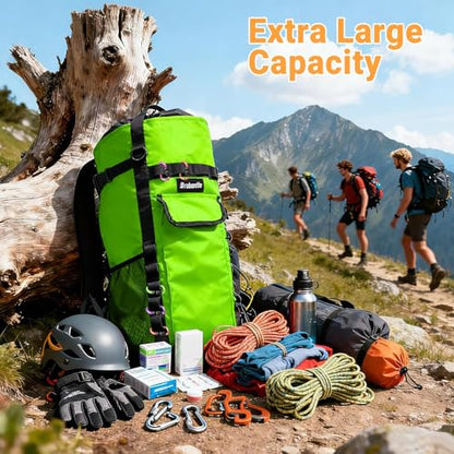 Climbing Rope Bag,Large Capacity Arborist Tree Rope Storage Bag,Waterproof Outdoor Rock Climbing Gear Bag - color: Green