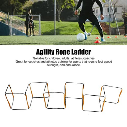 Agility Ladder Speed Training Equipment 12 Rung Professional Grade Durable Football Soccer Basketball Training Ladder with Carry Bag for Athletes Adults Orange 15.7x15.7 in